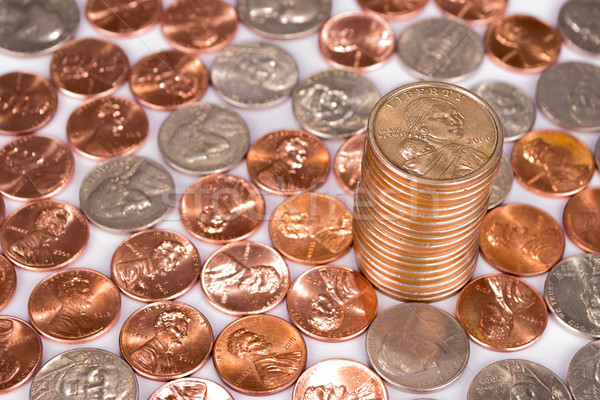 Stock photo: pile of one cent coins