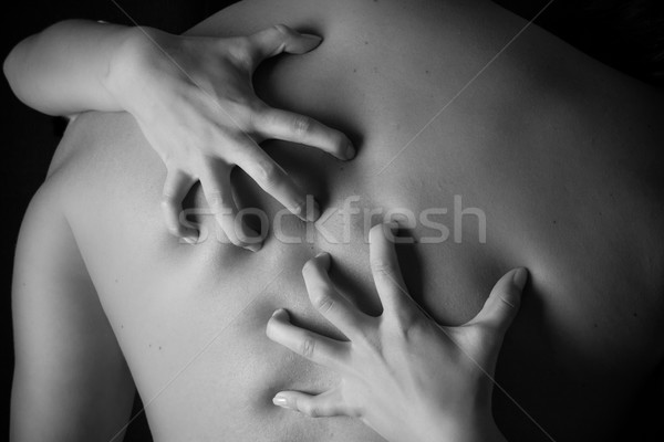 Woman is scratching a mans back Stock photo © pxhidalgo