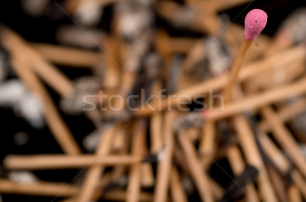Group of matches selective focus on new one Stock photo © pxhidalgo