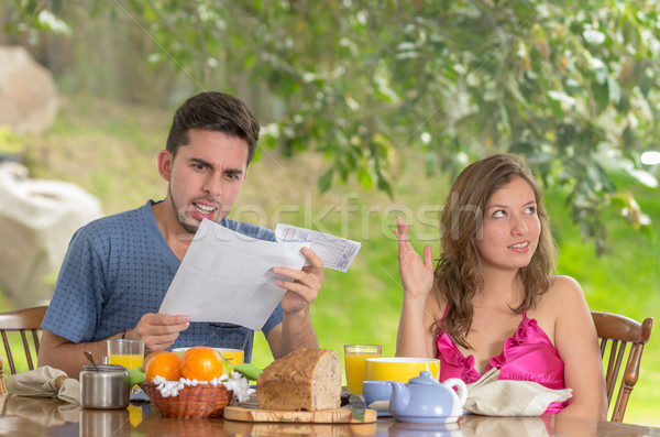 Stressed man and woman arguing about family budget Stock photo © pxhidalgo