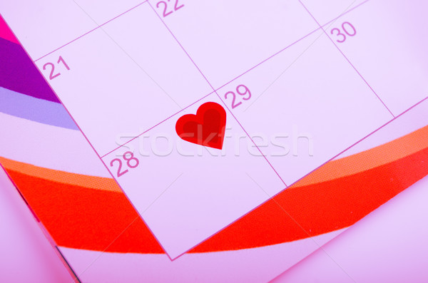 Calender page with a heart Stock photo © pxhidalgo