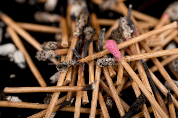 Group of matches selective focus on new one Stock photo © pxhidalgo