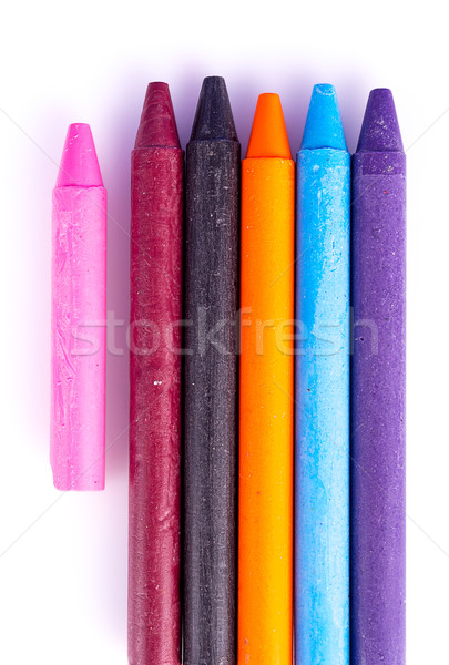 colored crayons on white background Stock photo © pxhidalgo