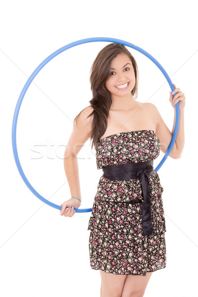 Young attractive woman holding hula hoop Stock photo © pxhidalgo