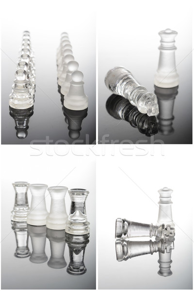 Glas schaken omhoog sluiten tabel macht Stockfoto © pxhidalgo