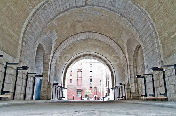 Tunnel under New York City Brooklyn Bridge in Manhattan Stock photo © pxhidalgo