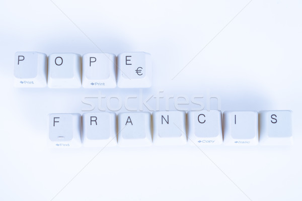 Paus woord geschreven computer knoppen business Stockfoto © pxhidalgo