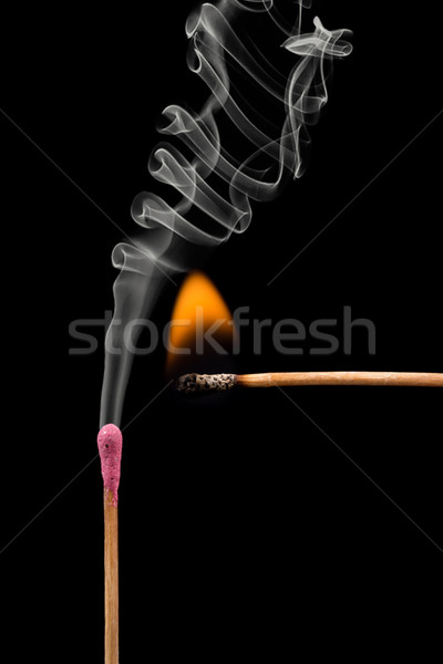 whole and burnt matches with smoke Stock photo © pxhidalgo