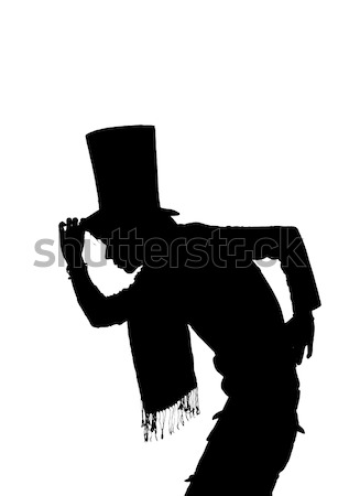 silhouette of a Handsome man with hat Stock photo © pxhidalgo