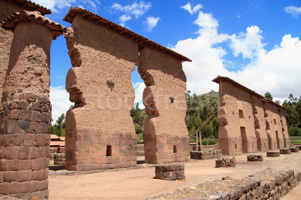 Peru ruiny chmury ściany krajobraz Zdjęcia stock © pxhidalgo