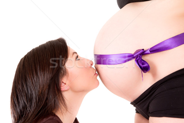 Foto stock: Asia · mujer · besar · embarazadas · vientre · gay