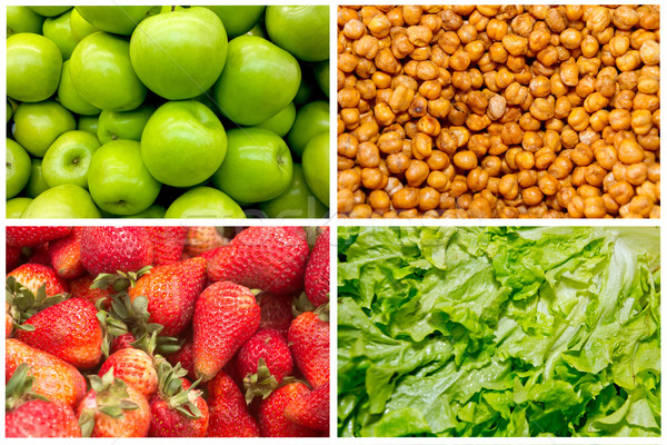 Food colage series. Collage of fresh fruit and vegetables Stock photo © pxhidalgo