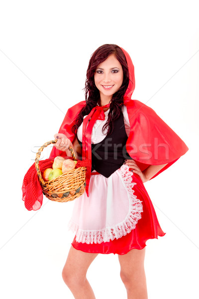 Little Red Riding Hood holding an apple basket Stock photo © pxhidalgo