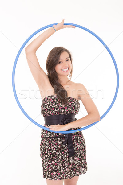 Portrait of a young woman near the beach with her hoop. Stock photo © pxhidalgo