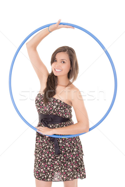 Portrait of a young woman near the beach with her hoop. Stock photo © pxhidalgo