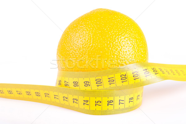 Stock photo: Orange Fruit with measurement isolated on white