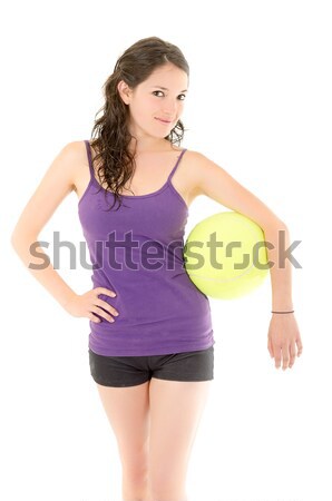 женщину большой теннисный мяч здорового счастливым Hispanic Сток-фото © pxhidalgo