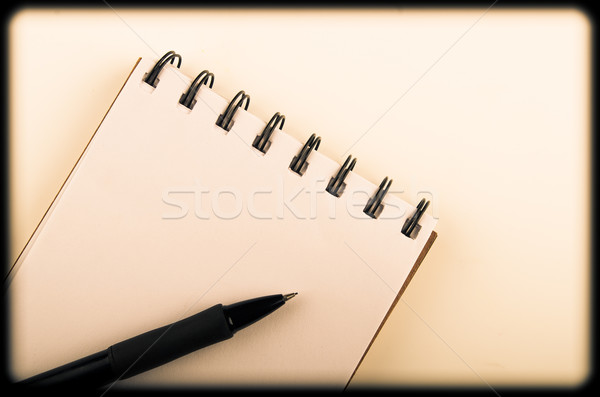 pen lying on opened notebook. color toning Stock photo © pxhidalgo