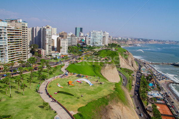 Antena shot lima miasta Peru krajobraz Zdjęcia stock © pxhidalgo