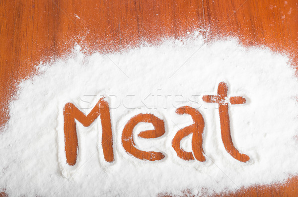 Meat sign, Flour Artwor Stock photo © pxhidalgo