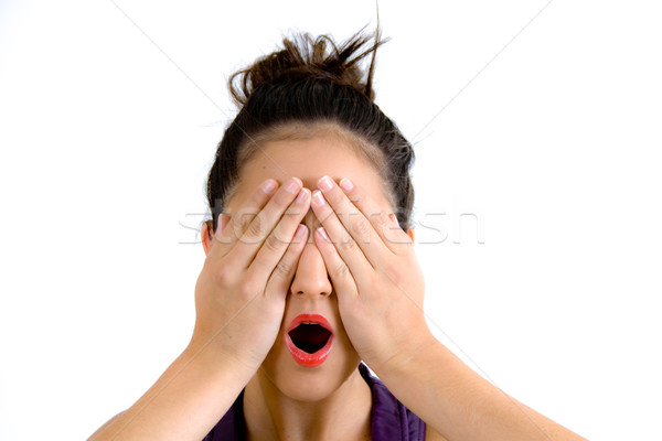 Woman Covering Eyes With Her Hands Stock photo © pxhidalgo
