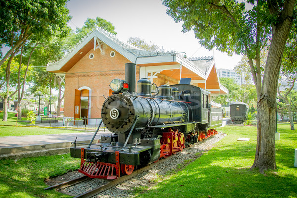 Lima park trein landschap berg Blauw Stockfoto © pxhidalgo