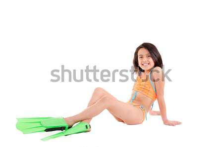 Girl in a swimsuit, beachwear, studio shot, scuba gear Stock photo © pxhidalgo