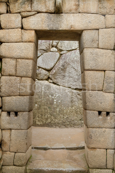 Usa templu Machu Picchu Peru intrare inca Imagine de stoc © pxhidalgo