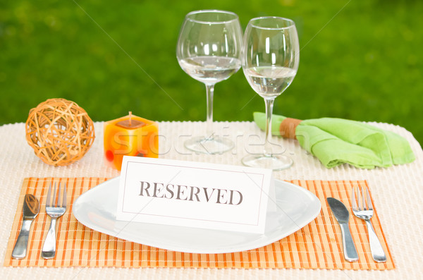 Reserved sign in dinner plate Stock photo © pxhidalgo