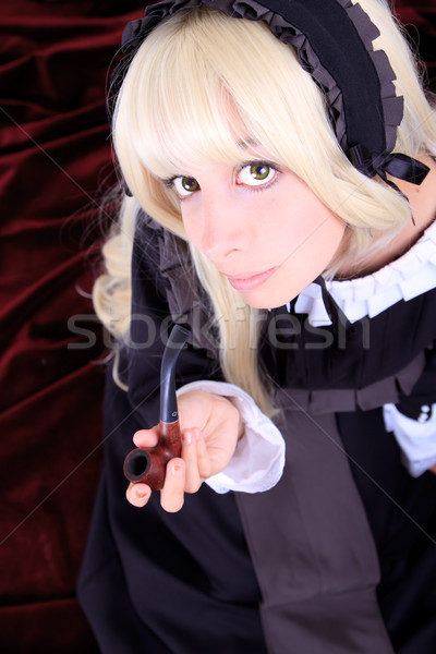 Beautiful cosplay young woman with a pipe Stock photo © pxhidalgo