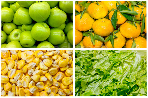 Food colage series. Collage of fresh fruit and vegetables Stock photo © pxhidalgo