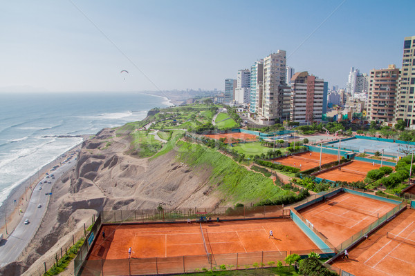 Widoku parku lima Peru widok z lotu ptaka plaży Zdjęcia stock © pxhidalgo