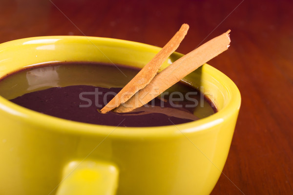 Traditional Ecuatorian dish, colada morada on wood background Stock photo © pxhidalgo