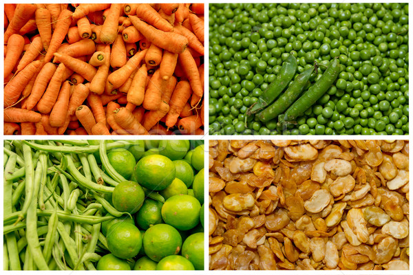 Food colage series. Collage of fresh fruit and vegetables Stock photo © pxhidalgo