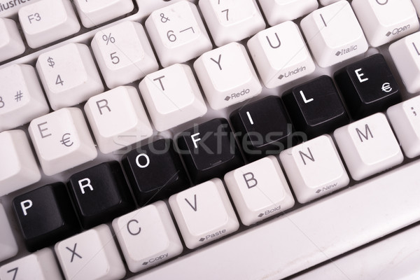 Word Profile written with black keys on computer keyboard. Stock photo © pxhidalgo