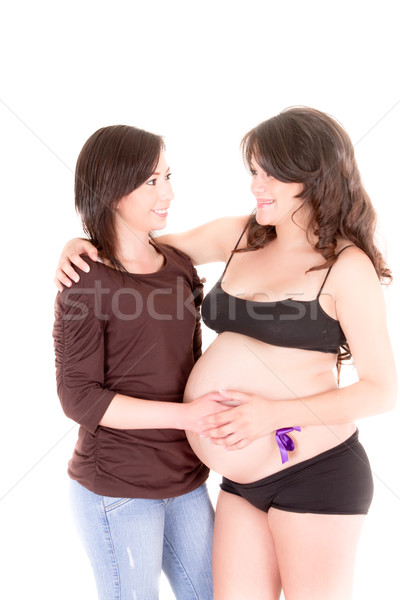 Ciąży para kobiet gej lesbijek rodziny Zdjęcia stock © pxhidalgo