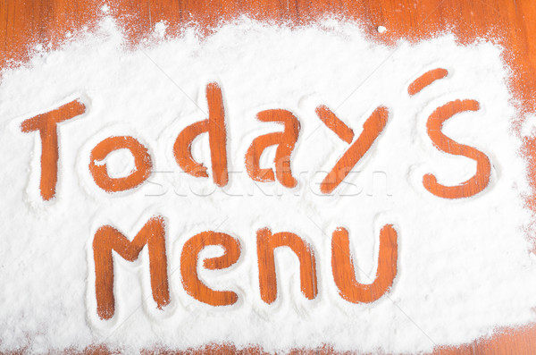 Todays menu sign, Flour Artwor Stock photo © pxhidalgo