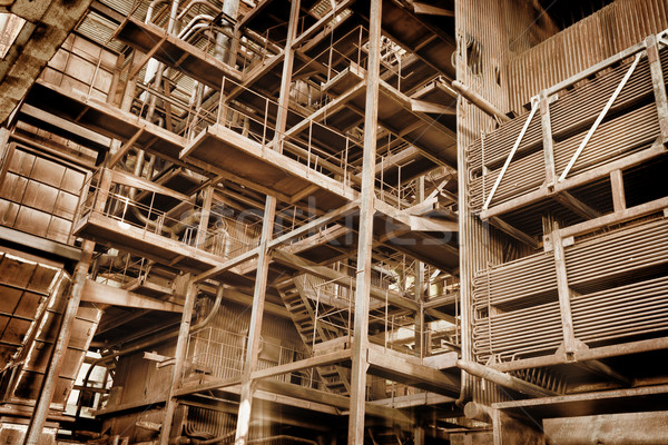 Metall Bau aufgegeben industriellen Zimmer Innenraum Stock foto © pzaxe