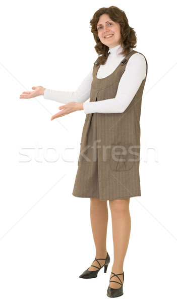 Young woman to be invite gesture Stock photo © pzaxe