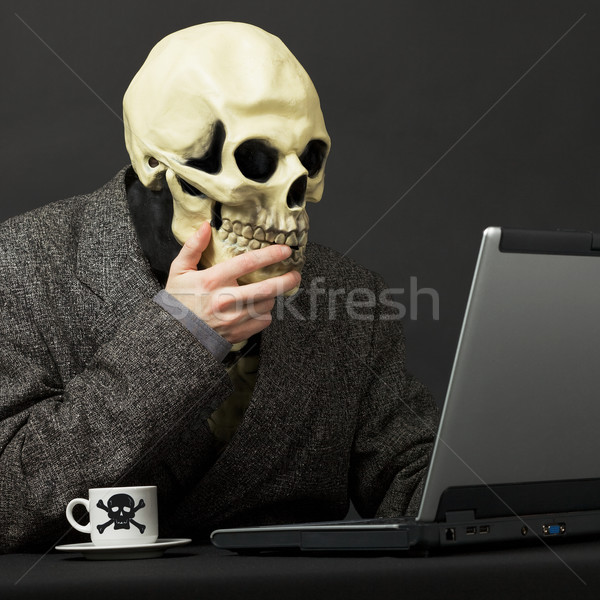 Stock photo: Person mortally poisoned with poisonous drink - coffee or tea