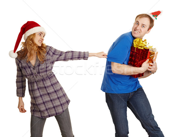 Man hides all Christmas gifts from woman Stock photo © pzaxe