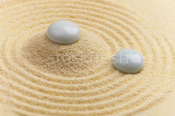 Sand and glass drops - Japanese rock-garden Stock photo © pzaxe
