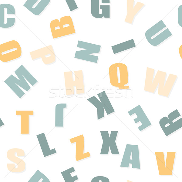 Vector seamless pattern - educational letters vintage background Stock photo © pzaxe