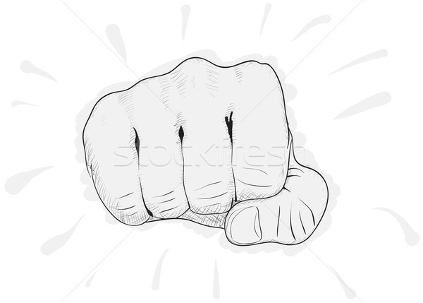 Stock photo: Vector simple drawing - fist on white background eps8