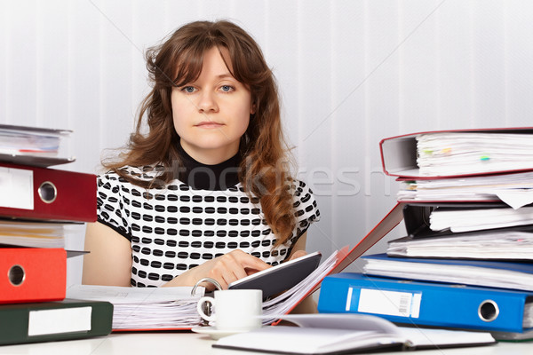 Tired woman - economist Stock photo © pzaxe