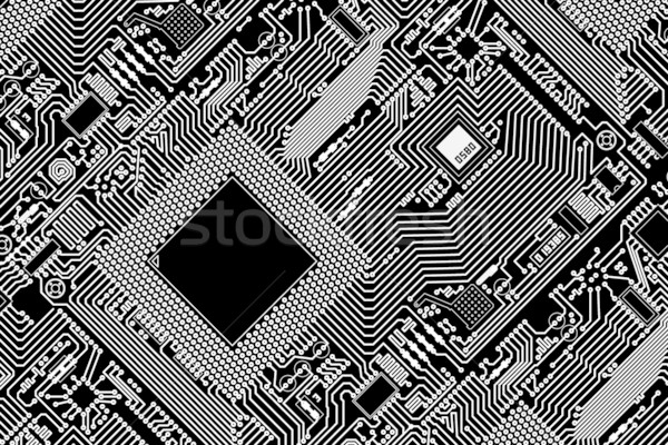 ストックフォト: グラフィック · 産業 · 回路基板 · 黒 · 高い · ハイテク