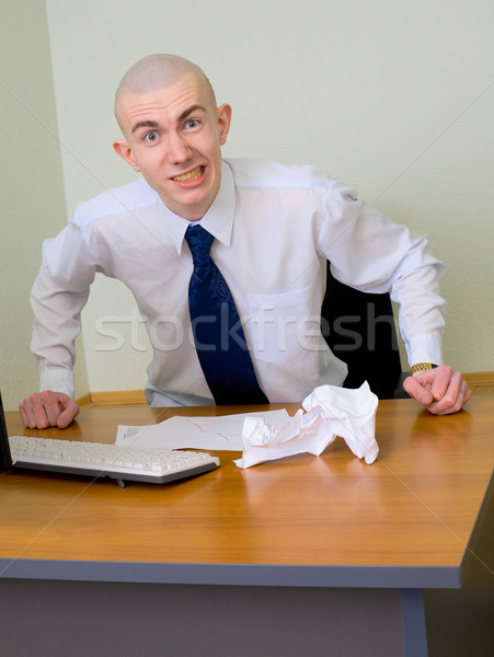 Emotional manager at office Stock photo © pzaxe