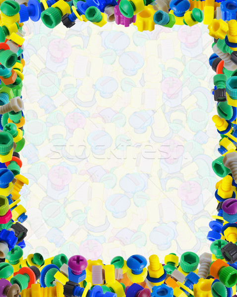 Stock photo: Template for baby comic certificate - color toys