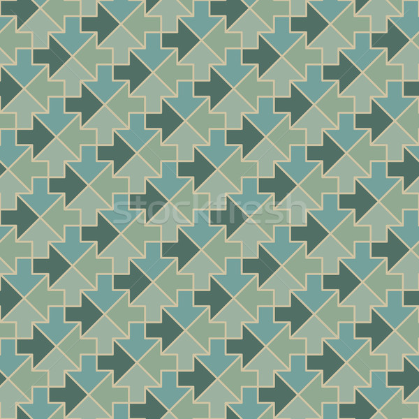 Arrows - geometric pattern in vintage green colors Stock photo © pzaxe