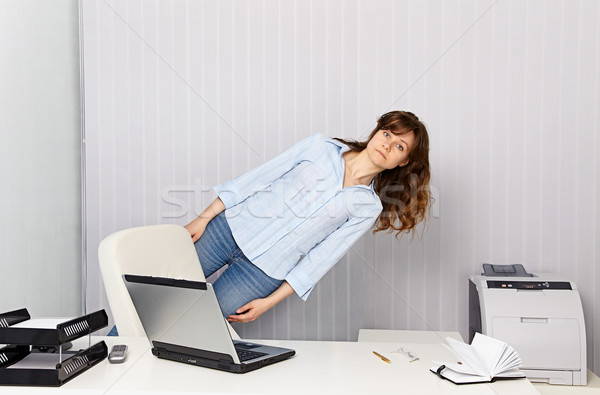 Office worker goes crazy with work Stock photo © pzaxe